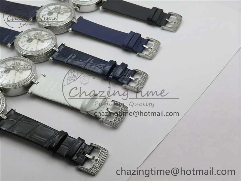 Lady Féerie Full Diamonds 5GF Best Edition White Dial on Leather Strap Quartz