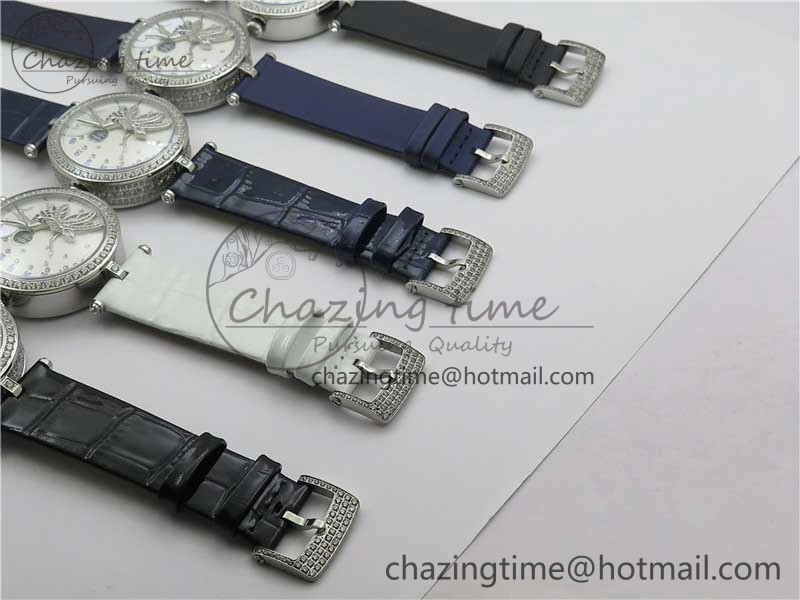 Lady Féerie Full Diamonds 5GF Best Edition White Dial on Leather Strap Quartz