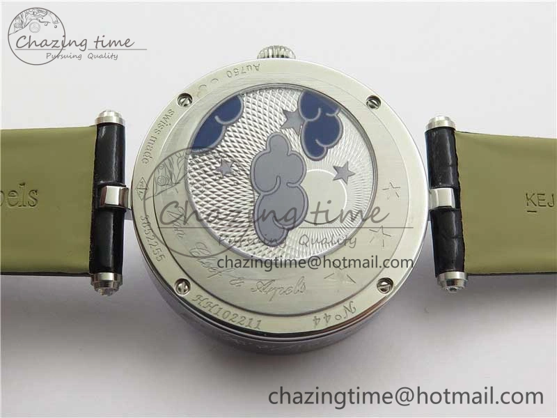 Lady Féerie Full Diamonds Case 5GF Best Edition Blue Dial on Leather Strap Quartz