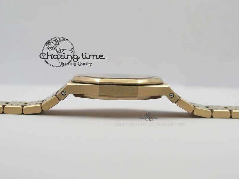 Lady Royal Oak 33mm 15000 RG JF 1:1 Best Edition Brown Textured Dial On RG Bracelet Ronda Quartz