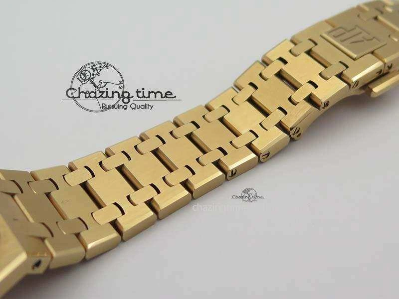 Lady Royal Oak 33mm 15000 RG JF 1:1 Best Edition Brown Textured Dial On RG Bracelet Ronda Quartz
