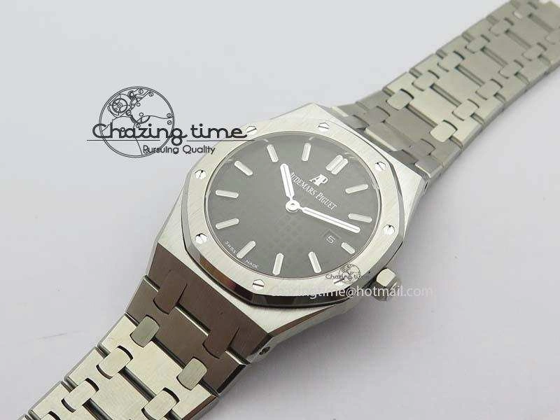 Lady Royal Oak 33mm 15000 SS JF 1:1 Best Edition Black Textured Dial On SS Bracelet Ronda Quartz