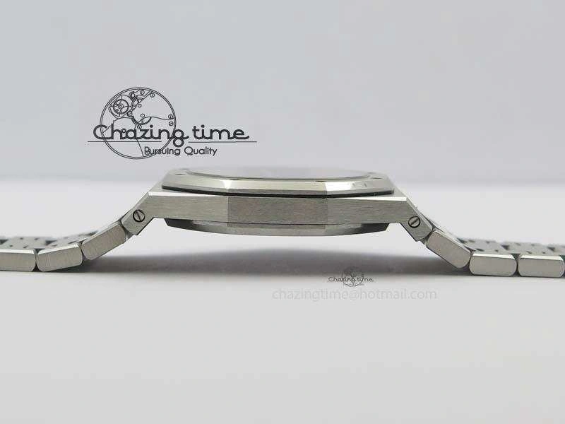 Lady Royal Oak 33mm 15000 SS JF 1:1 Best Edition Black Textured Dial On SS Bracelet Ronda Quartz