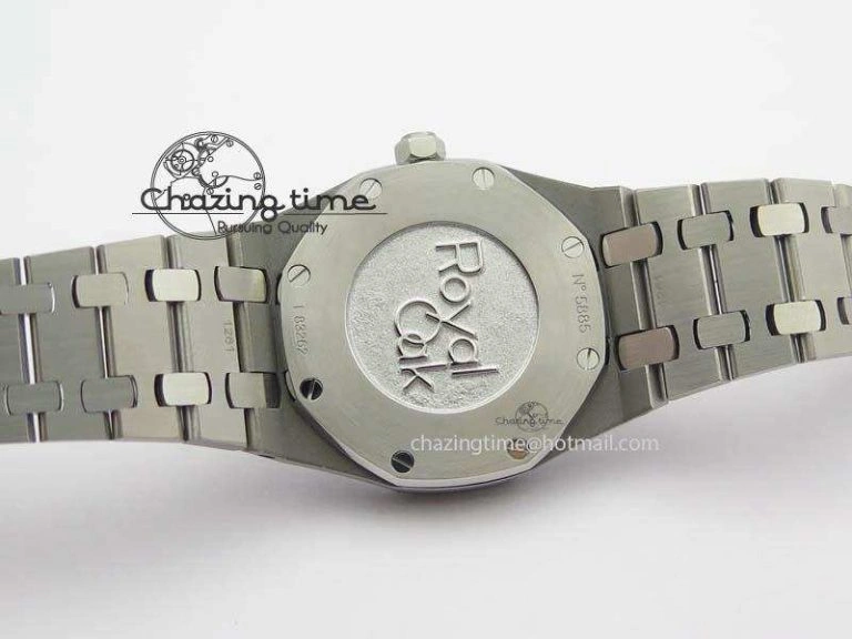 Lady Royal Oak 33mm 15000 SS JF 1:1 Best Edition Black Textured Dial On SS Bracelet Ronda Quartz
