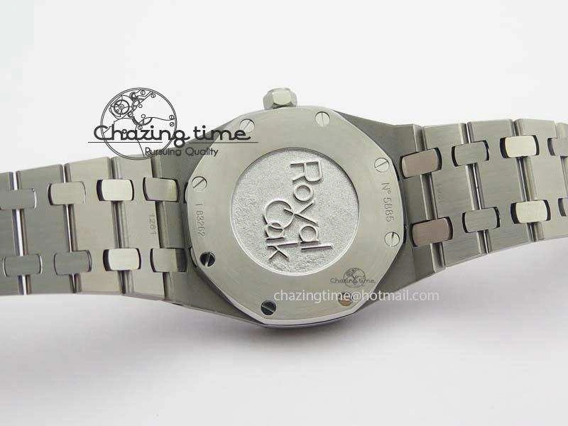Lady Royal Oak 33mm 15000 SS JF 1:1 Best Edition Black Textured Dial On SS Bracelet Ronda Quartz