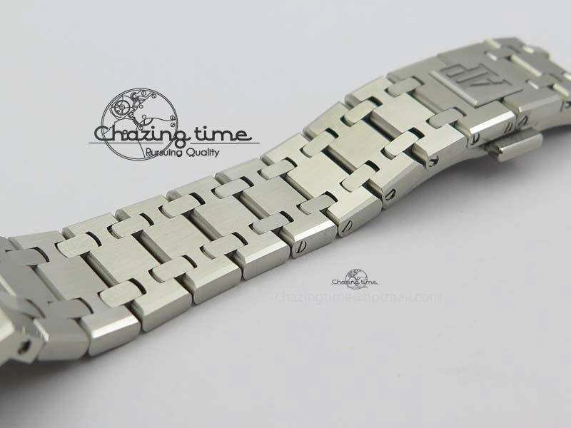 Lady Royal Oak 33mm 15000 SS JF 1:1 Best Edition Black Textured Dial On SS Bracelet Ronda Quartz