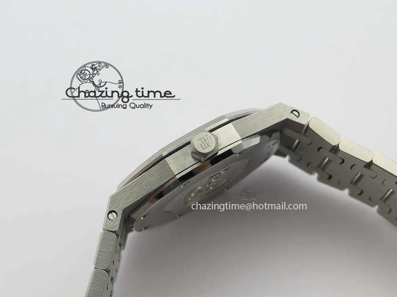 Lady Royal Oak 33mm 15000 SS JF 1:1 Best Edition White Textured Dial On SS Bracelet Ronda Quartz
