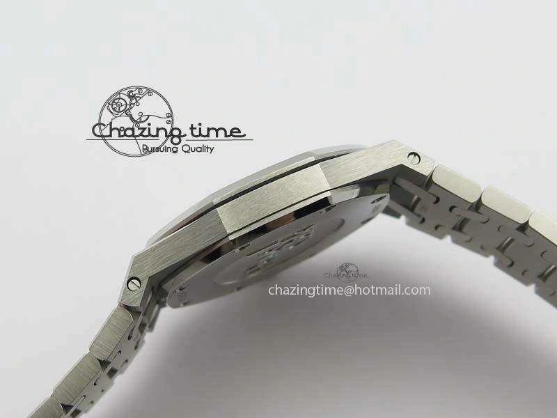 Lady Royal Oak 33mm 15000 SS JF 1:1 Best Edition White Textured Dial On SS Bracelet Ronda Quartz