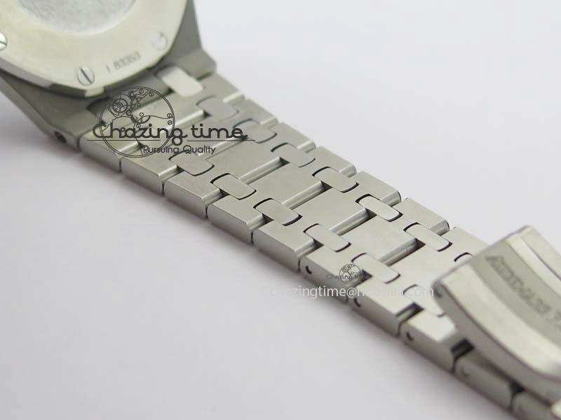 Lady Royal Oak 33mm 15000 SS JF 1:1 Best Edition White Textured Dial On SS Bracelet Ronda Quartz