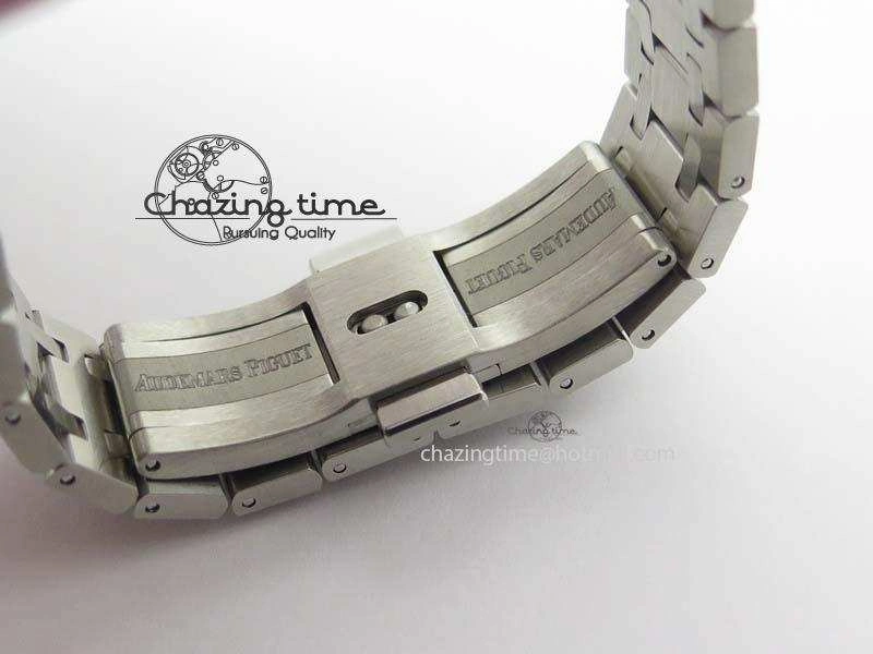 Lady Royal Oak 33mm 15000 SS JF 1:1 Best Edition White Textured Dial On SS Bracelet Ronda Quartz