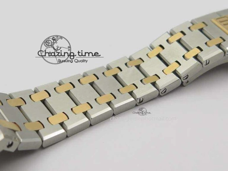 Lady Royal Oak 33mm 15000 SS RG JF 1:1 Best Edition White Dial Dia Bezel On SS RG Bracelet Ronda Quartz