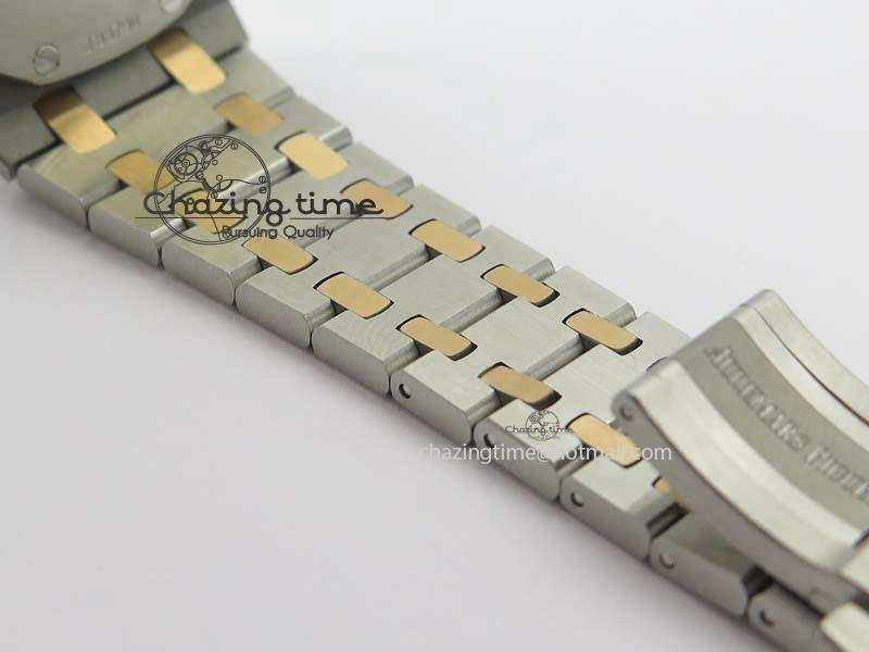 Lady Royal Oak 33mm 15000 SS RG JF 1:1 Best Edition White Dial Dia Bezel On SS RG Bracelet Ronda Quartz