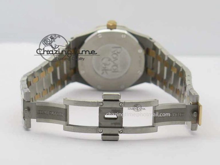 Lady Royal Oak 33mm 15000 SS RG JF 1:1 Best Edition White Dial Dia Bezel On SS RG Bracelet Ronda Quartz