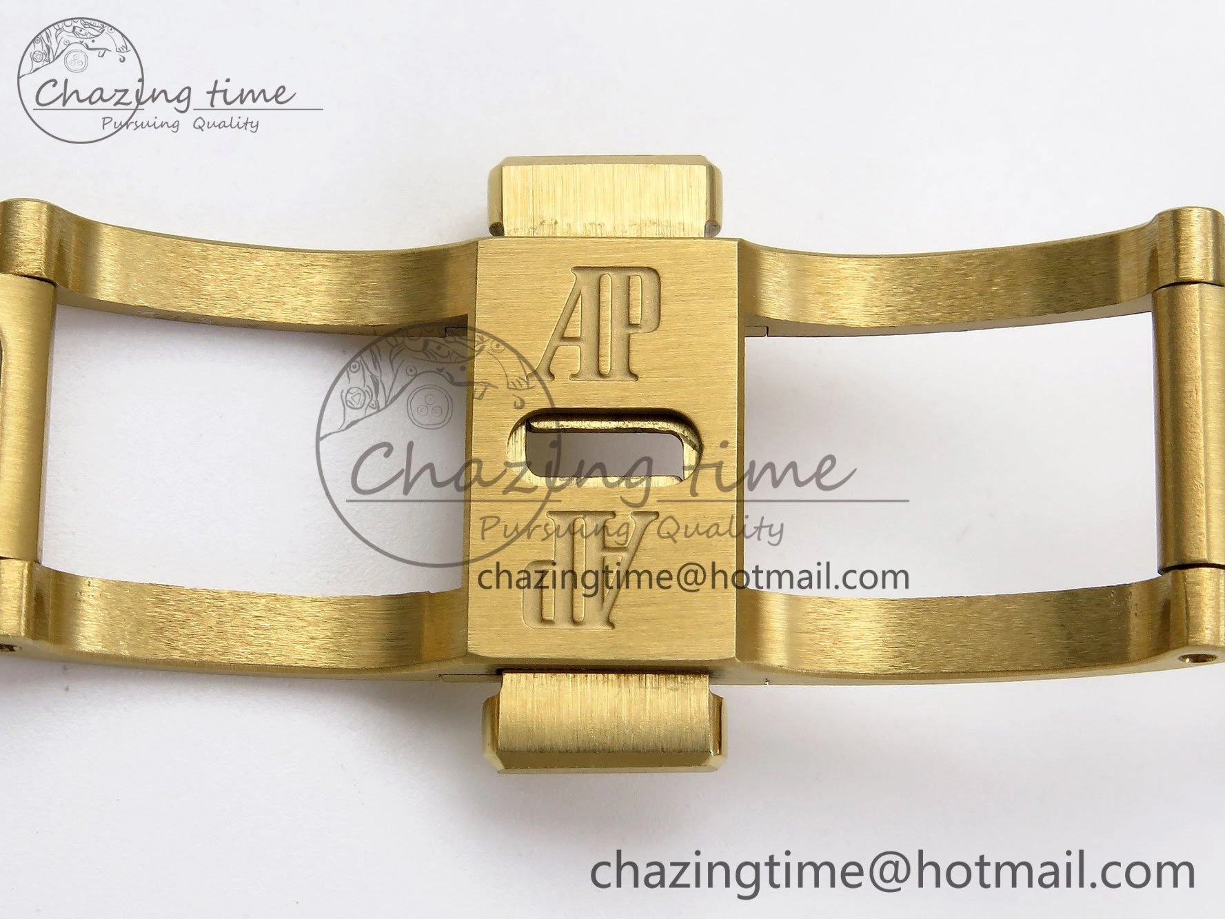 Lady Royal Oak 33mm 67651 Diamonds Bezel YG ZF 1:1 Best Edition White Textured Dial on YG Bracelet RONDA Quartz
