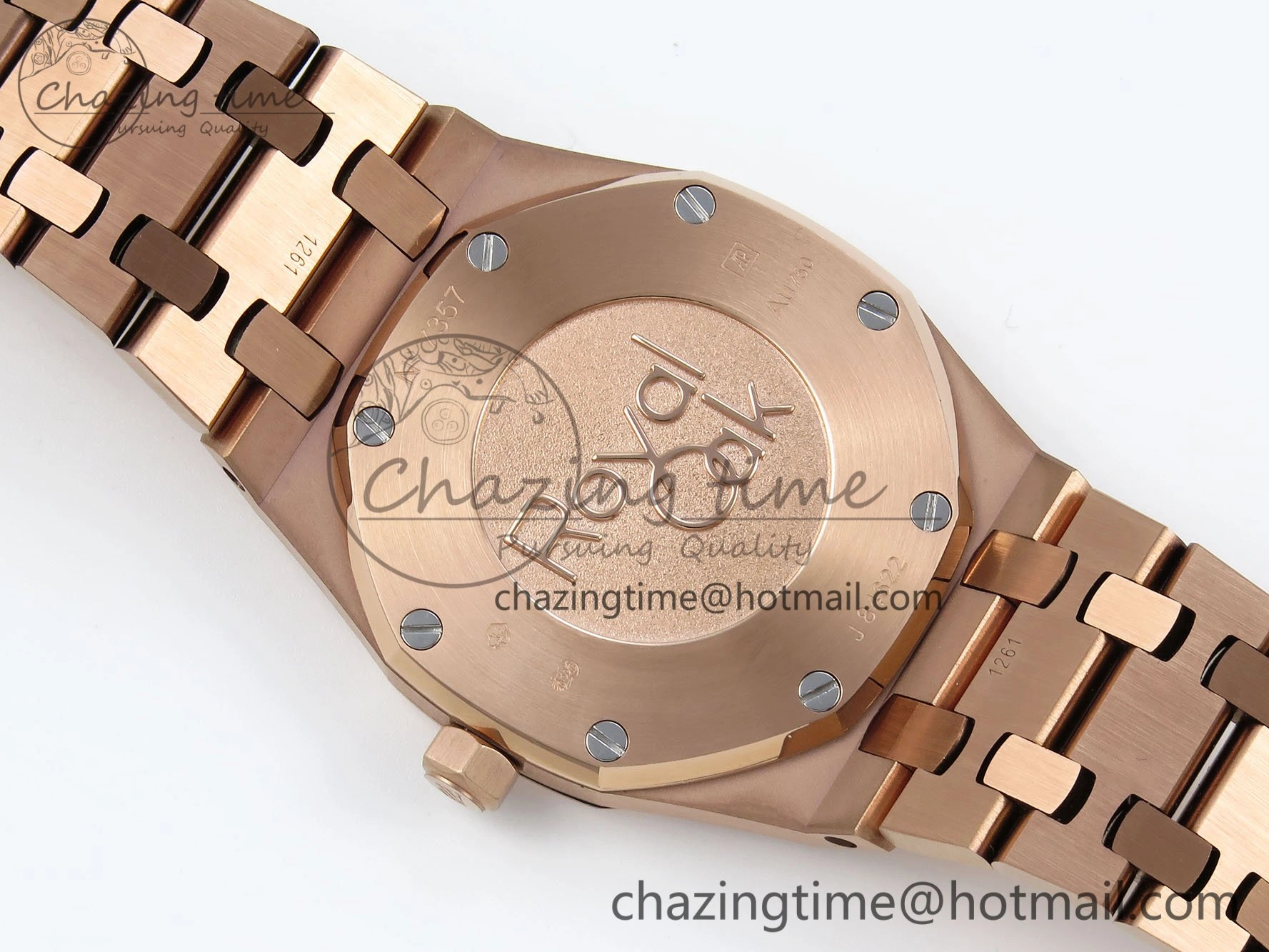 Lady Royal Oak 33mm 67651 RG ZF 1:1 Best Edition RG Textured Dial on RG Bracelet RONDA Quartz