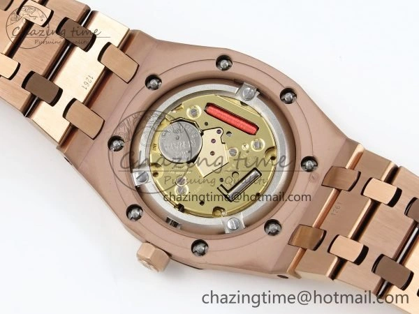 Lady Royal Oak 33mm 67651 RG ZF 1:1 Best Edition RG Textured Dial on RG Bracelet RONDA Quartz