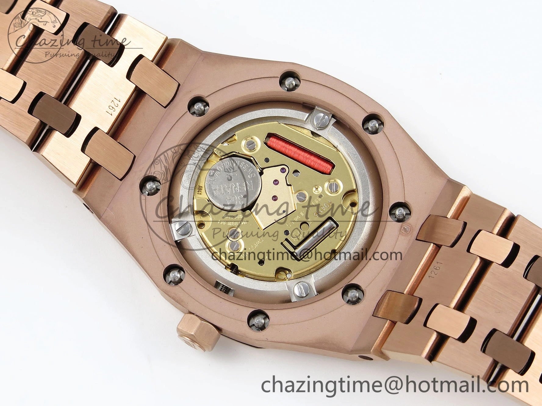 Lady Royal Oak 33mm 67651 RG ZF 1:1 Best Edition RG Textured Dial on RG Bracelet RONDA Quartz
