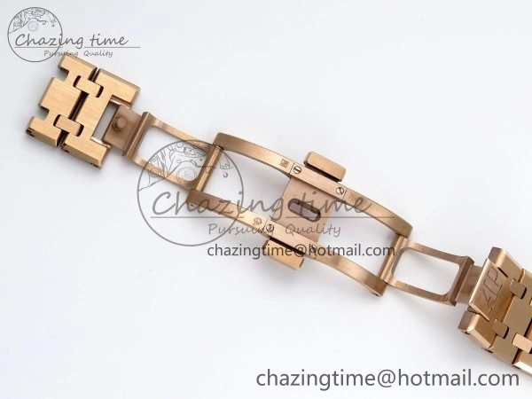 Lady Royal Oak 33mm 67651 RG ZF 1:1 Best Edition RG Textured Dial on RG Bracelet RONDA Quartz