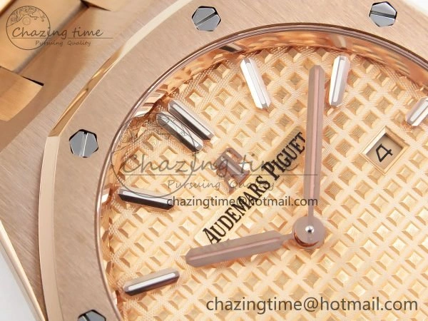 Lady Royal Oak 33mm 67651 RG ZF 1:1 Best Edition RG Textured Dial on RG Bracelet RONDA Quartz