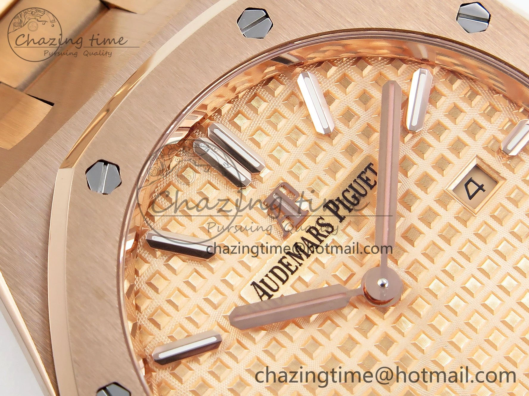 Lady Royal Oak 33mm 67651 RG ZF 1:1 Best Edition RG Textured Dial on RG Bracelet RONDA Quartz