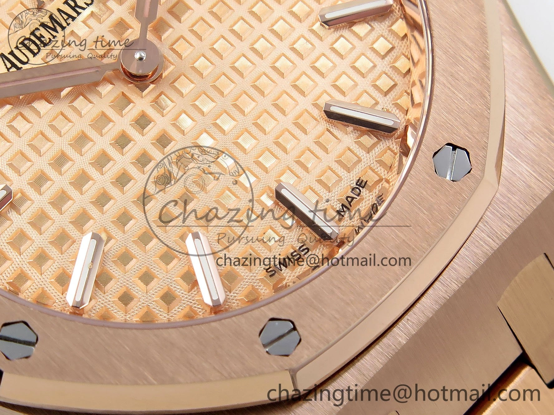 Lady Royal Oak 33mm 67651 RG ZF 1:1 Best Edition RG Textured Dial on RG Bracelet RONDA Quartz