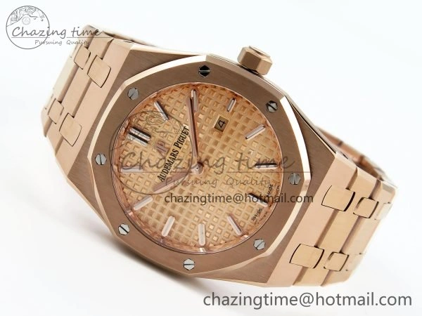 Lady Royal Oak 33mm 67651 RG ZF 1:1 Best Edition RG Textured Dial on RG Bracelet RONDA Quartz