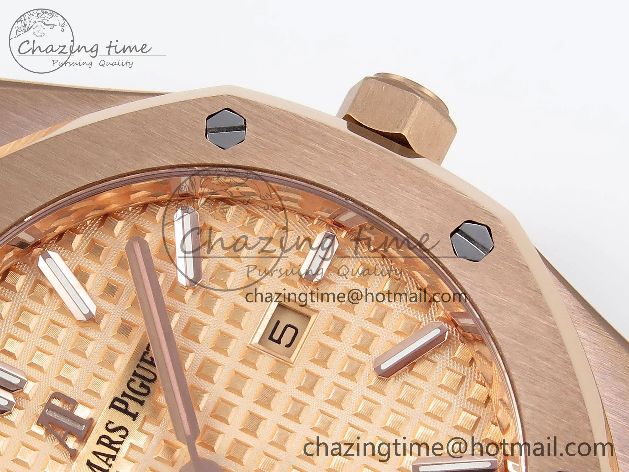 Lady Royal Oak 33mm 67651 RG ZF 1:1 Best Edition RG Textured Dial on RG Bracelet RONDA Quartz