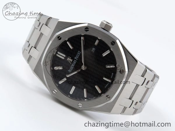 Lady Royal Oak 33mm 67651 SS ZF 1:1 Best Edition Black Textured Dial on SS Bracelet RONDA Quartz