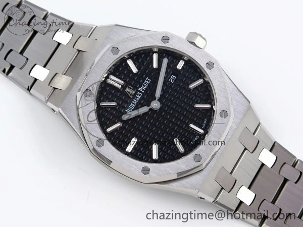 Lady Royal Oak 33mm 67651 SS ZF 1:1 Best Edition Black Textured Dial on SS Bracelet RONDA Quartz
