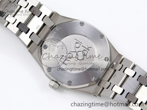 Lady Royal Oak 33mm 67651 SS ZF 1:1 Best Edition Blue Textured Dial on SS Bracelet RONDA Quartz