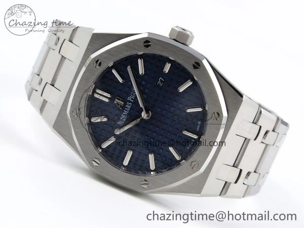 Lady Royal Oak 33mm 67651 SS ZF 1:1 Best Edition Blue Textured Dial on SS Bracelet RONDA Quartz