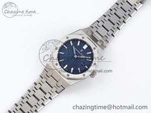 Lady Royal Oak 33mm 67651 SS ZF 1:1 Best Edition Blue Textured Dial on SS Bracelet RONDA Quartz