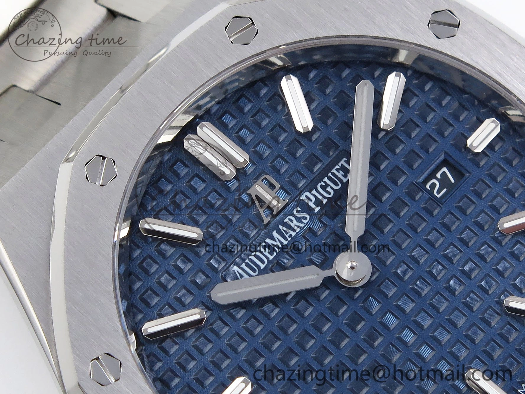 Lady Royal Oak 33mm 67651 SS ZF 1:1 Best Edition Blue Textured Dial on SS Bracelet RONDA Quartz