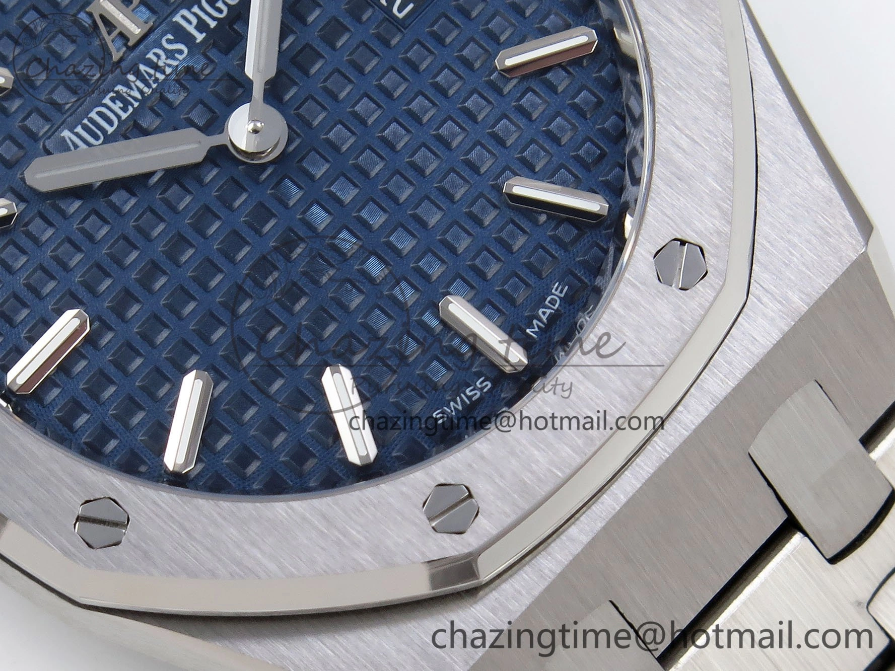 Lady Royal Oak 33mm 67651 SS ZF 1:1 Best Edition Blue Textured Dial on SS Bracelet RONDA Quartz