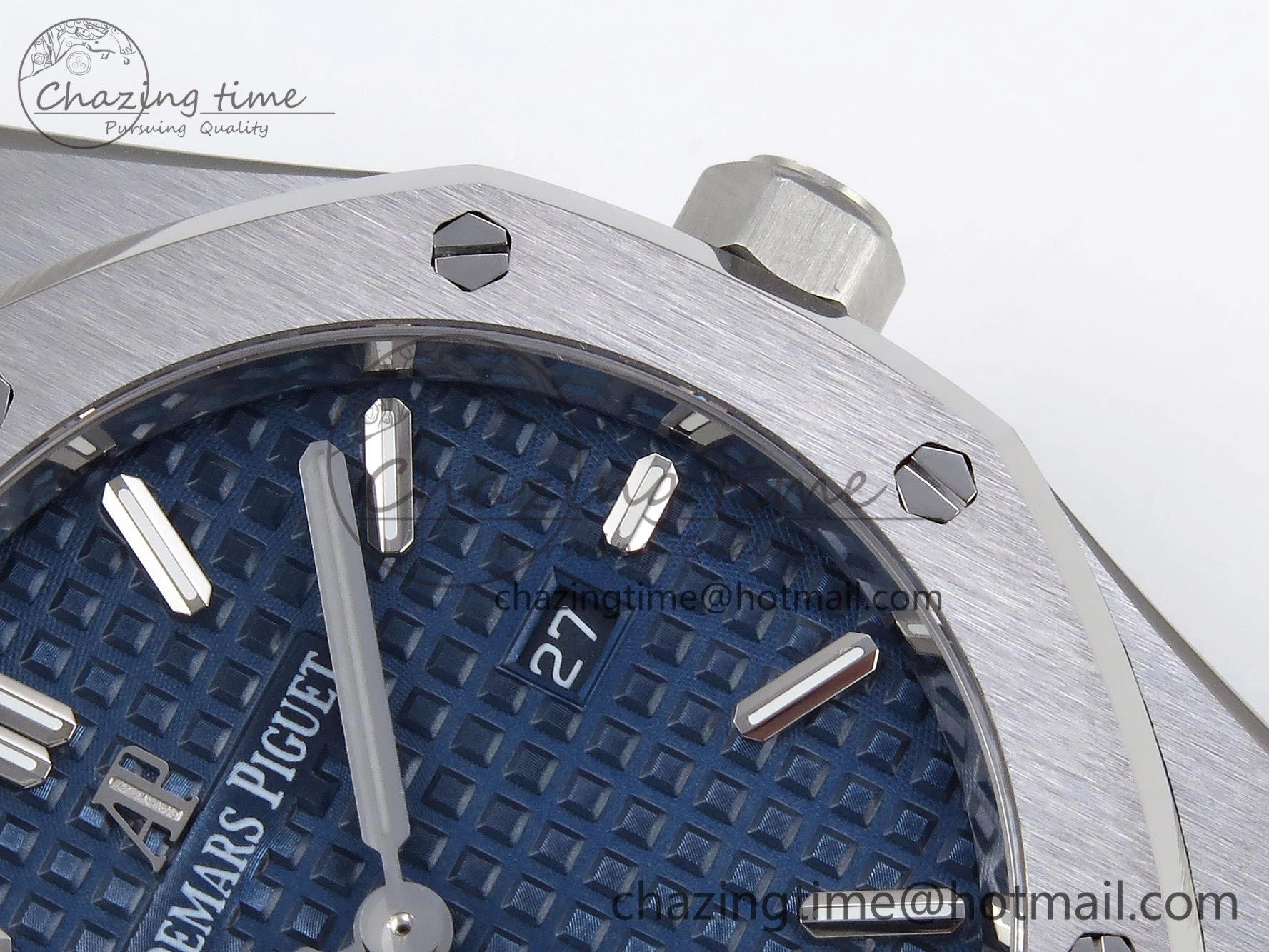 Lady Royal Oak 33mm 67651 SS ZF 1:1 Best Edition Blue Textured Dial on SS Bracelet RONDA Quartz