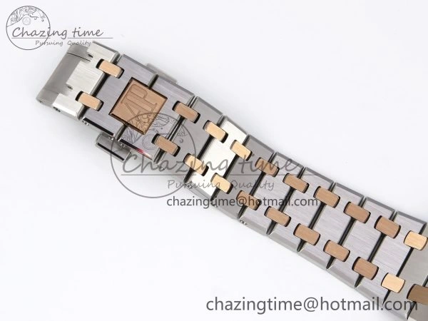Lady Royal Oak 33mm 67651 SS RG ZF 1:1 Best Edition White Textured Dial on SS RG Bracelet RONDA Quartz