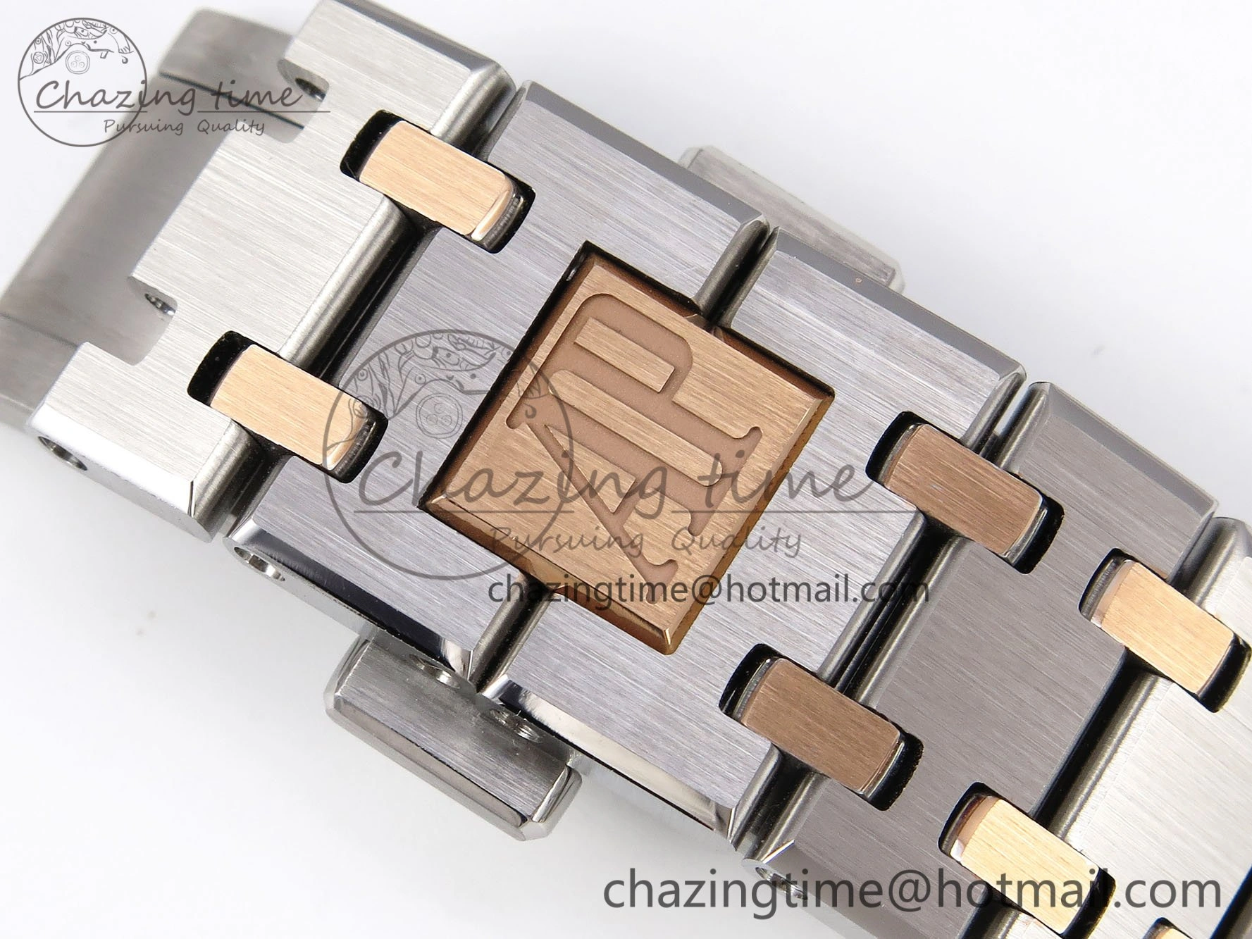 Lady Royal Oak 33mm 67651 SS RG ZF 1:1 Best Edition White Textured Dial on SS RG Bracelet RONDA Quartz