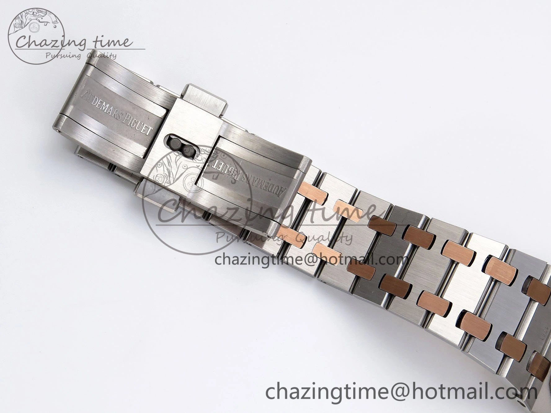 Lady Royal Oak 33mm 67651 SS RG ZF 1:1 Best Edition White Textured Dial on SS RG Bracelet RONDA Quartz
