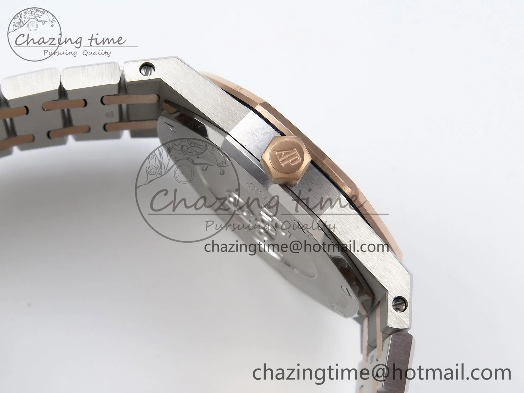 Lady Royal Oak 33mm 67651 SS RG ZF 1:1 Best Edition White Textured Dial on SS RG Bracelet RONDA Quartz