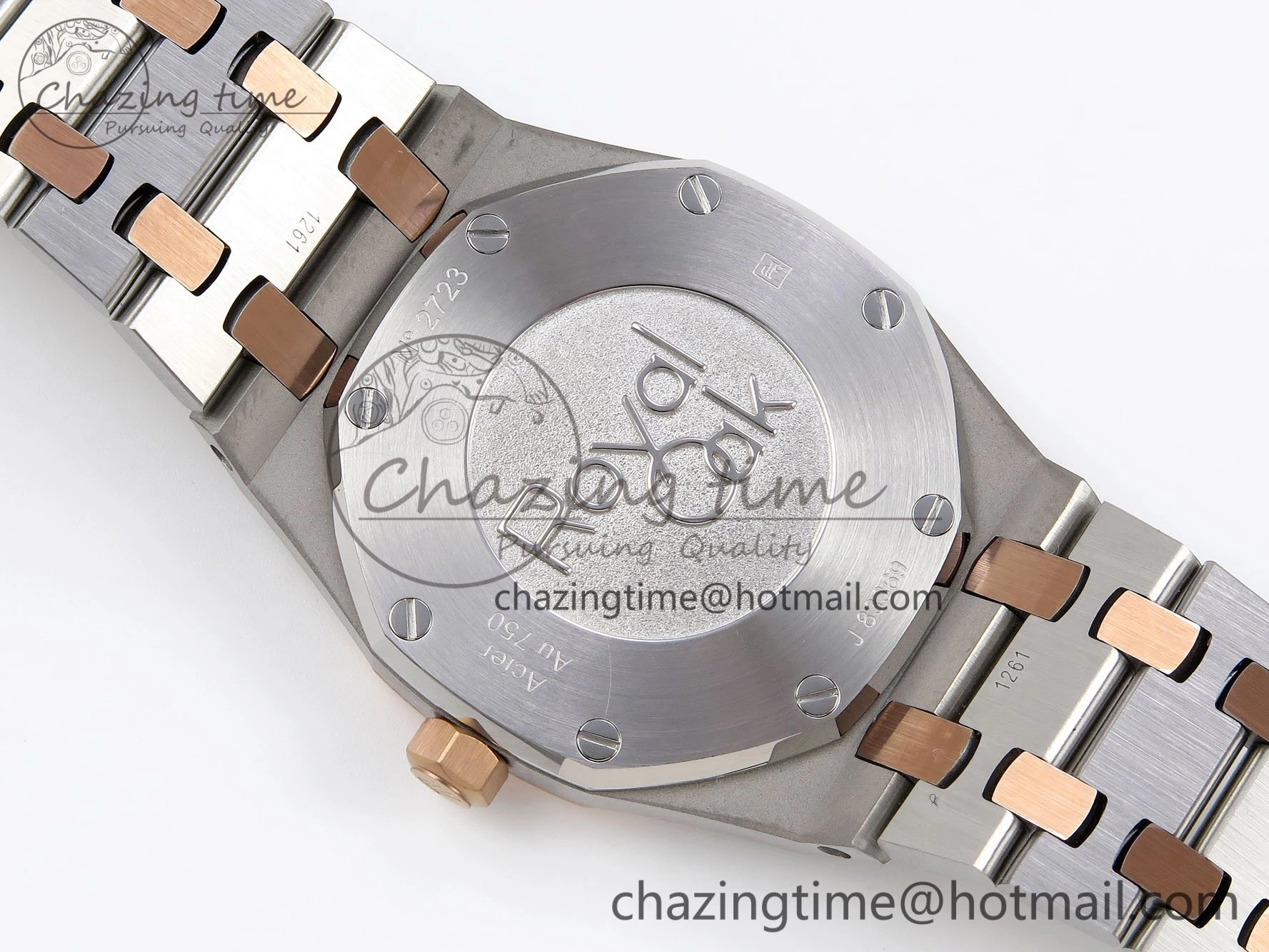 Lady Royal Oak 33mm 67651 SS RG ZF 1:1 Best Edition White Textured Dial on SS RG Bracelet RONDA Quartz