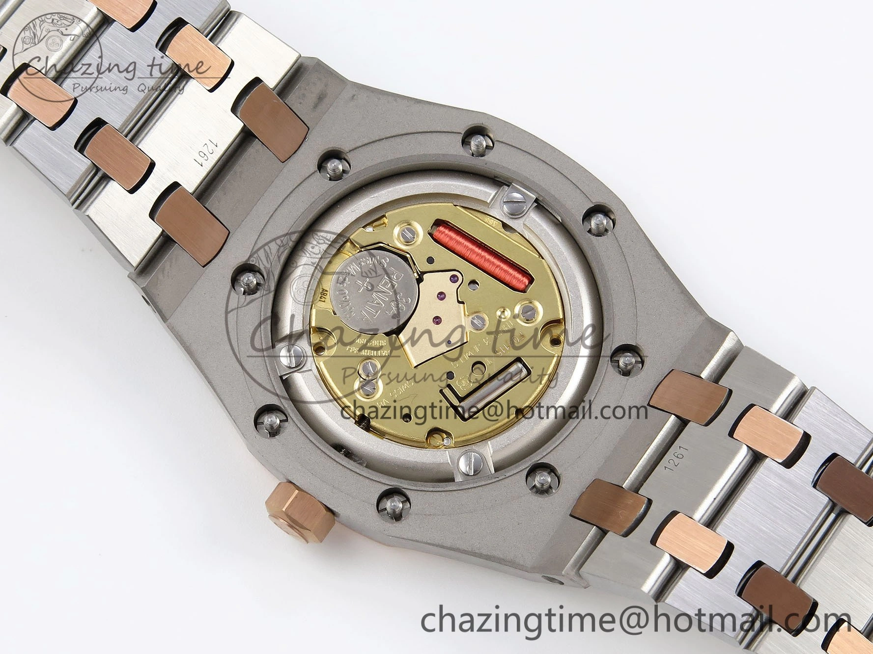 Lady Royal Oak 33mm 67651 SS RG ZF 1:1 Best Edition White Textured Dial on SS RG Bracelet RONDA Quartz