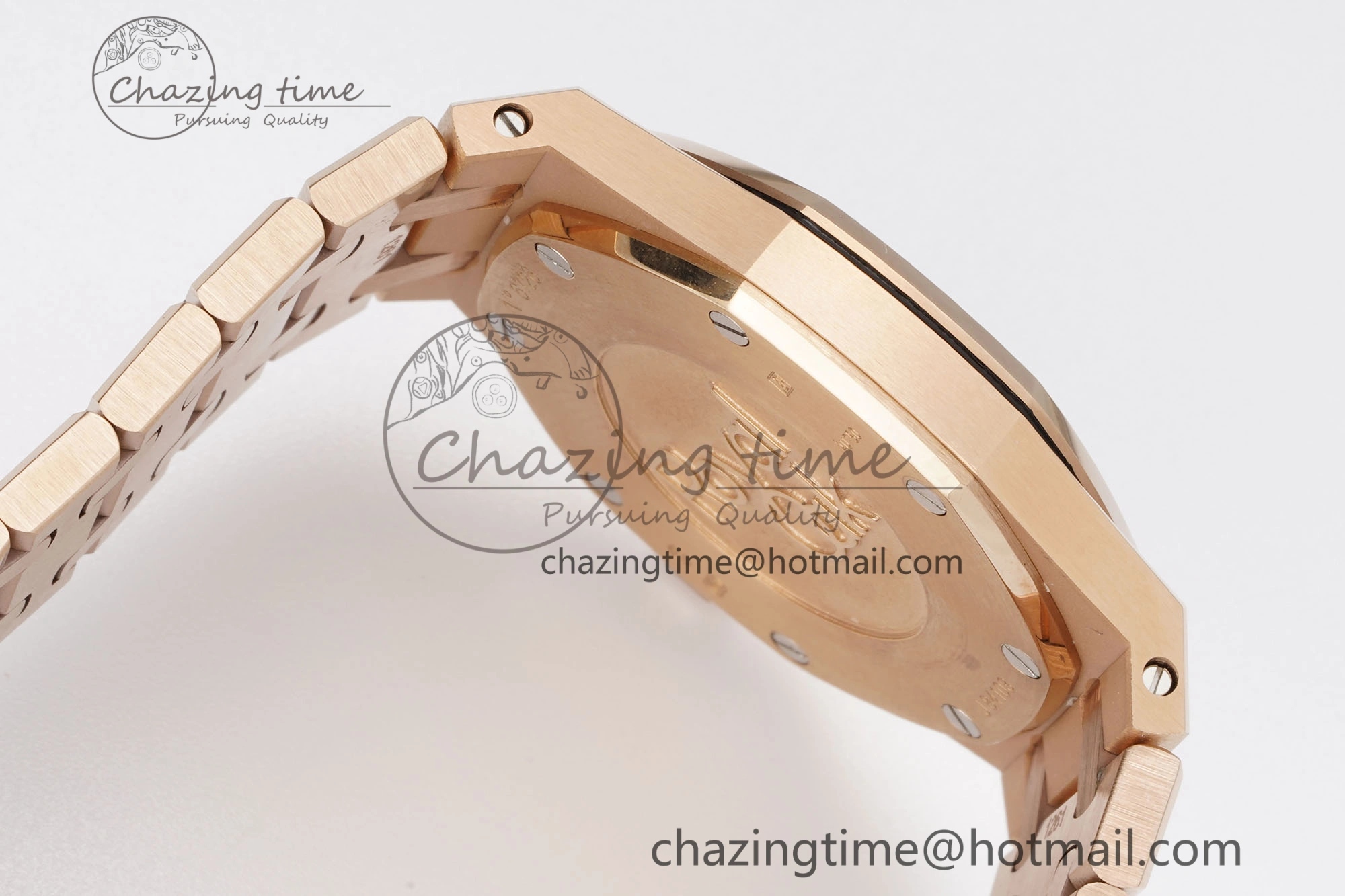 Lady Royal Oak 33mm RG Diamonds Bezel JJF 1:1 Best Edition Brown Dial on RG Bracelet ETA Quartz