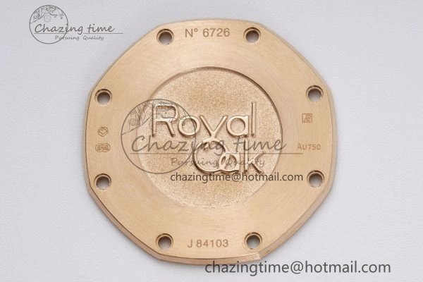Lady Royal Oak 33mm RG Diamonds Bezel JJF 1:1 Best Edition Brown Dial on RG Bracelet ETA Quartz