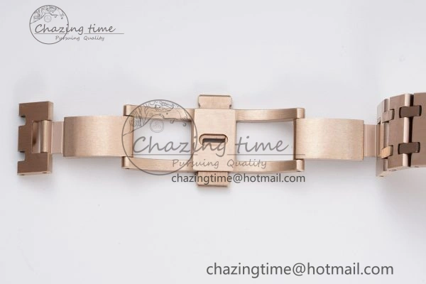Lady Royal Oak 33mm RG Diamonds Bezel JJF 1:1 Best Edition Brown Dial on RG Bracelet ETA Quartz