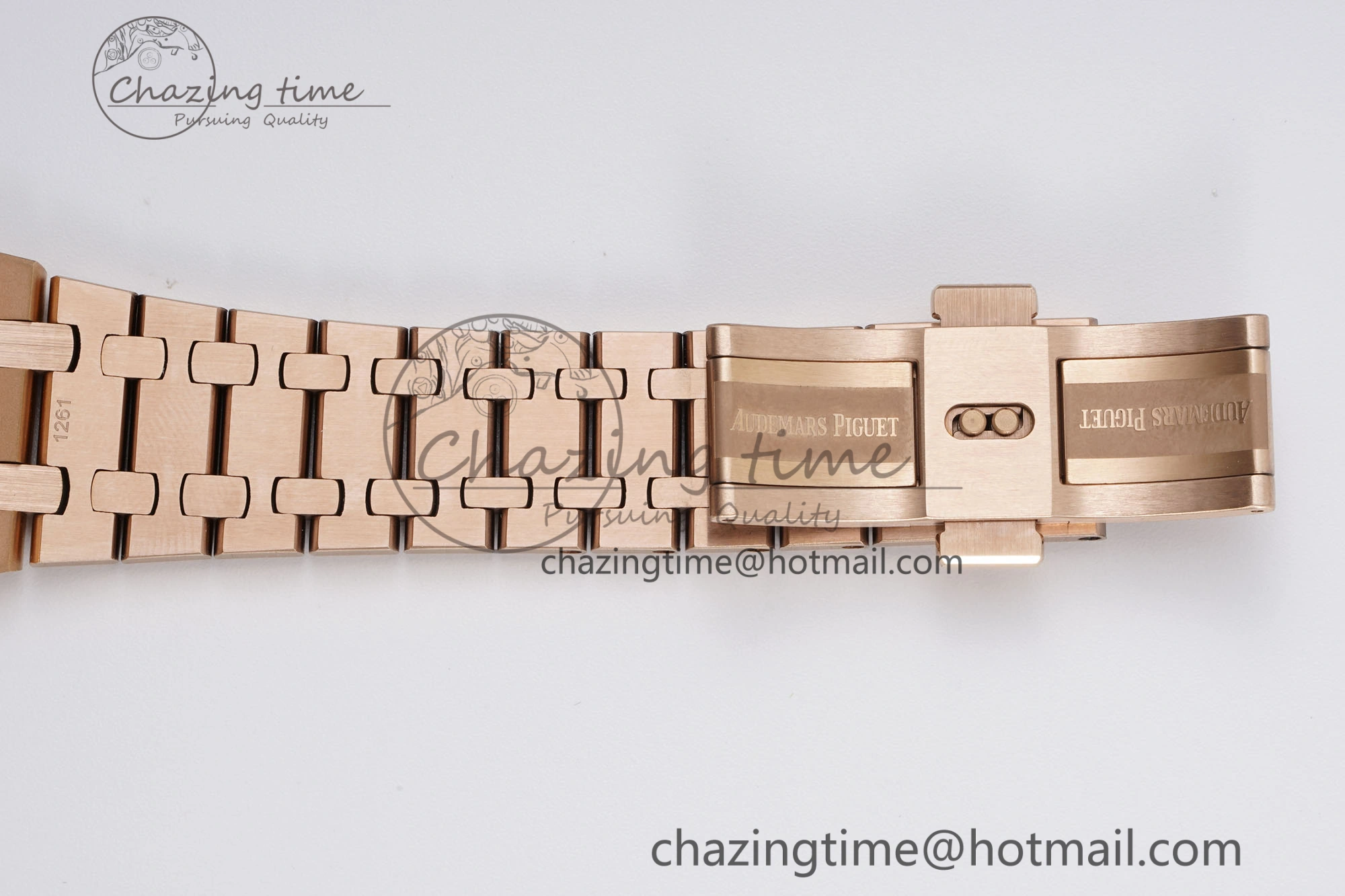 Lady Royal Oak 33mm RG Diamonds Bezel JJF 1:1 Best Edition Brown Dial on RG Bracelet ETA Quartz