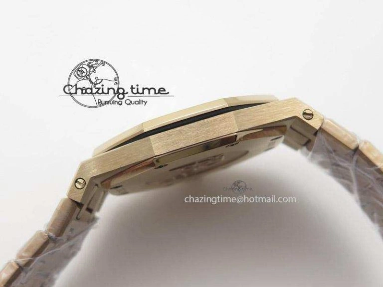 Lady Royal Oak 33mm RG Silver Dial Diamonds Bezel on RG Bracelet RONDA Quartz