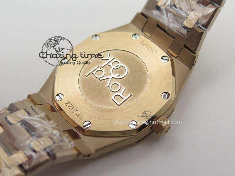 Lady Royal Oak 33mm RG Silver Dial Diamonds Bezel on RG Bracelet RONDA Quartz