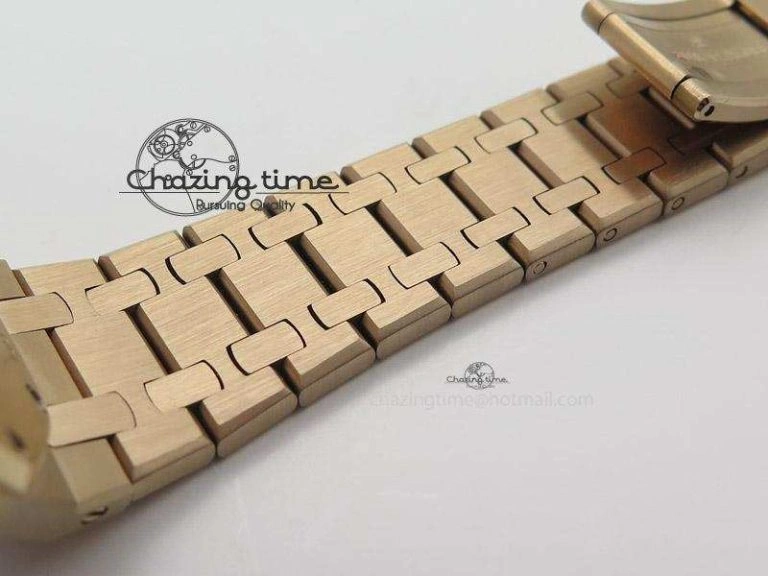 Lady Royal Oak 33mm RG Silver Dial Diamonds Bezel on RG Bracelet RONDA Quartz