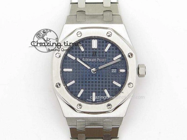 Lady Royal Oak 33mm SS Blue Textured Dial on SS Bracelet RONDA Quartz
