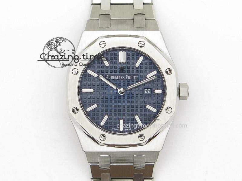Lady Royal Oak 33mm SS Blue Textured Dial on SS Bracelet RONDA Quartz